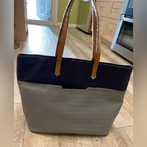 Stella & Dot Navy Striped Breton Hudson Tote - New